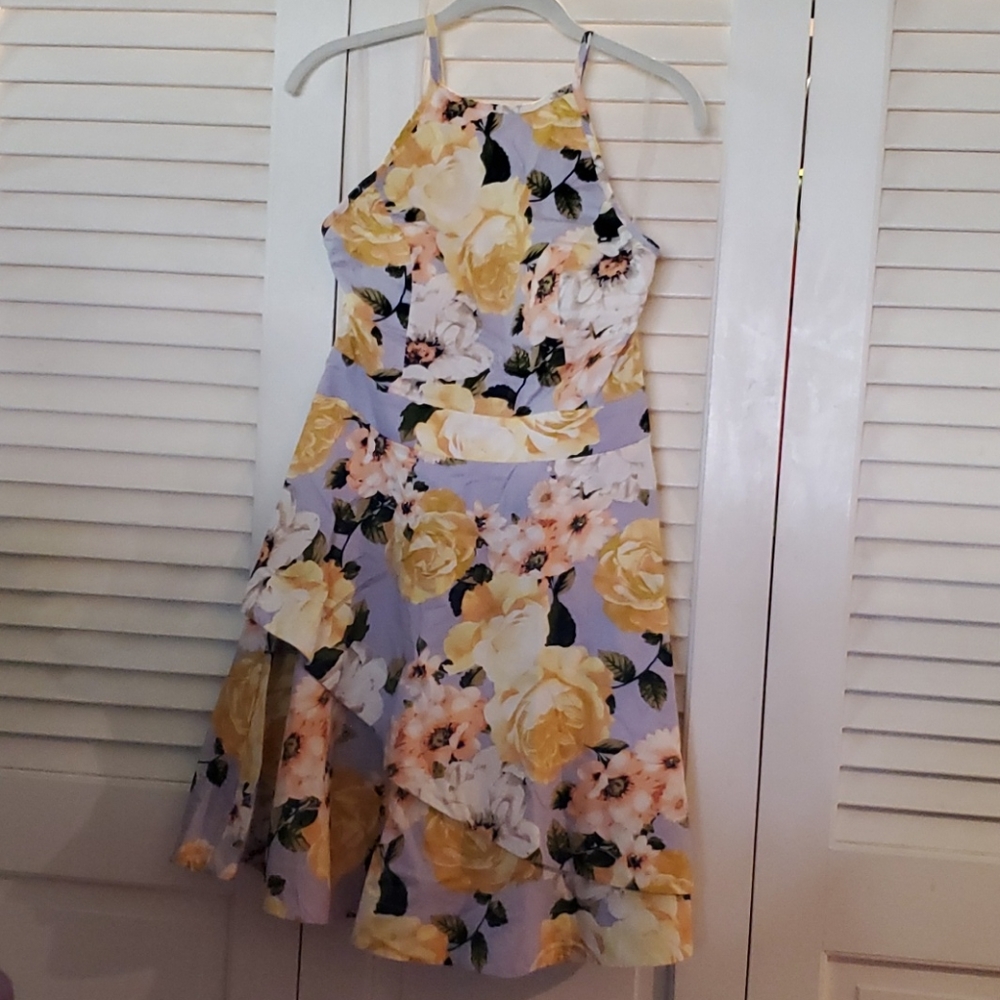 Floral high neck summer dress